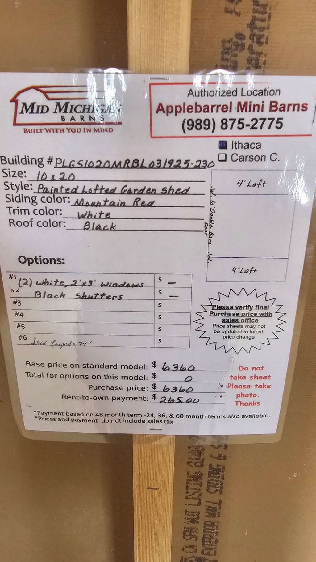 Painted Lofted Garden Shed 10x20