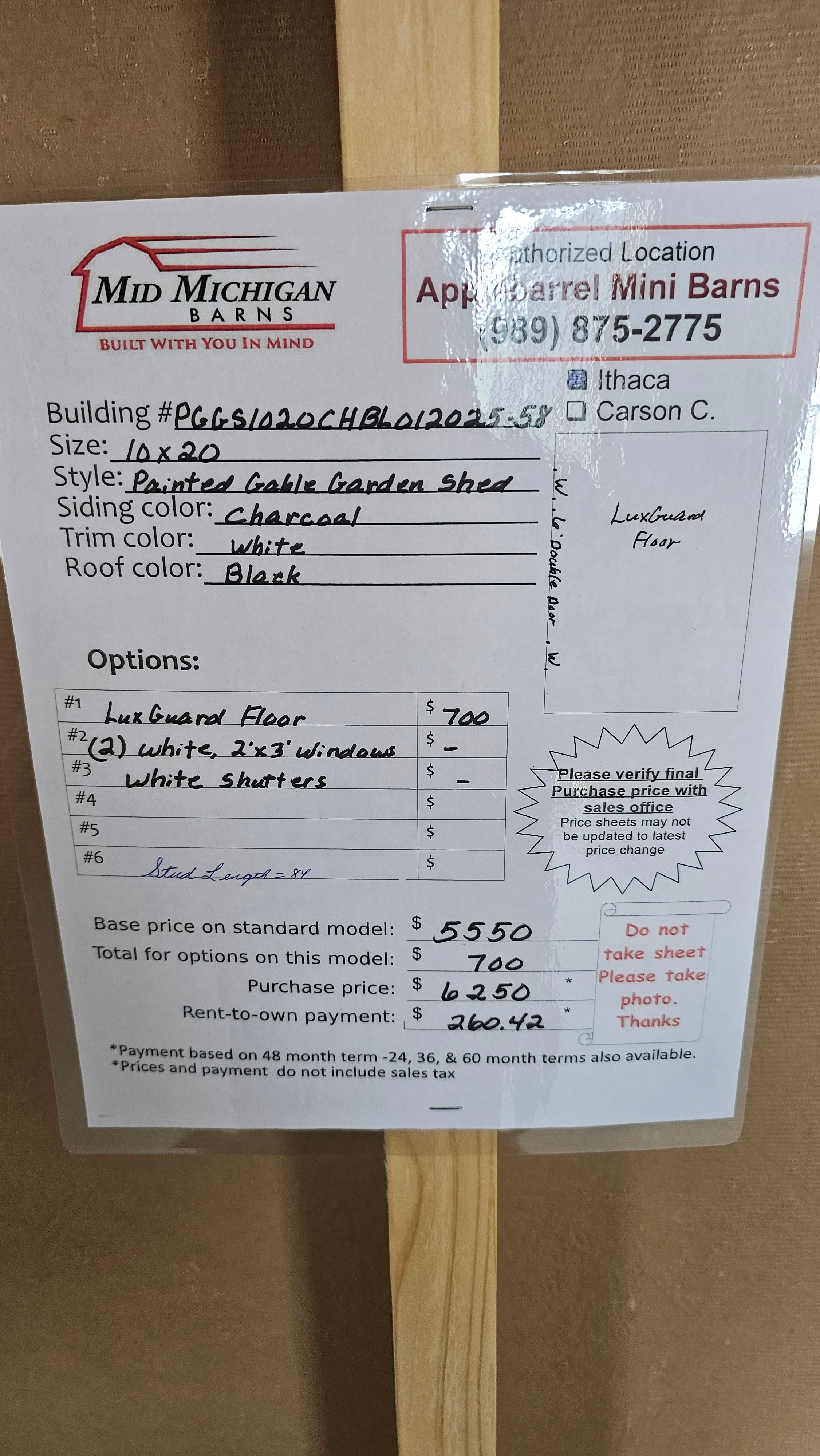 Painted Gable Garden Shed 10x20