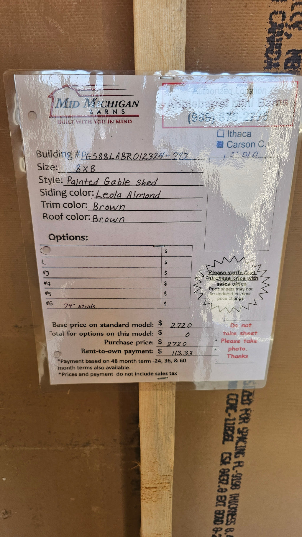 8x8 Painted Gable Shed