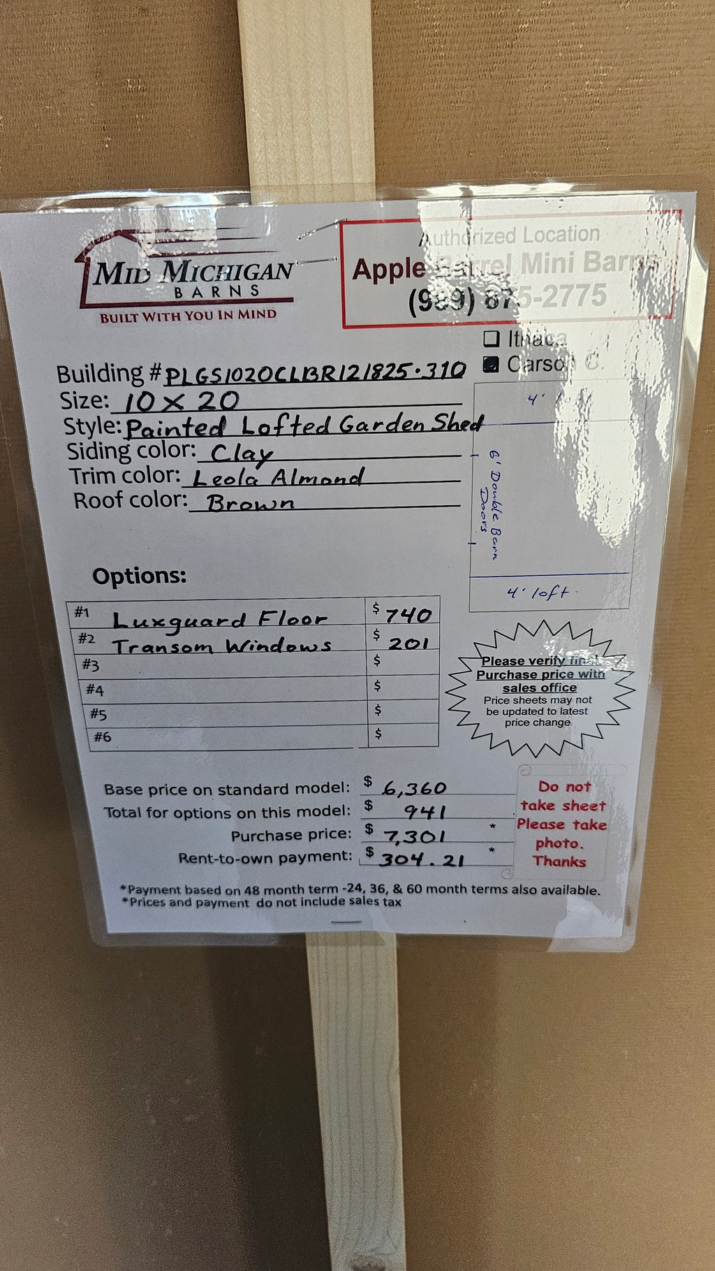 10x20 Painted Lofted Garden Shed