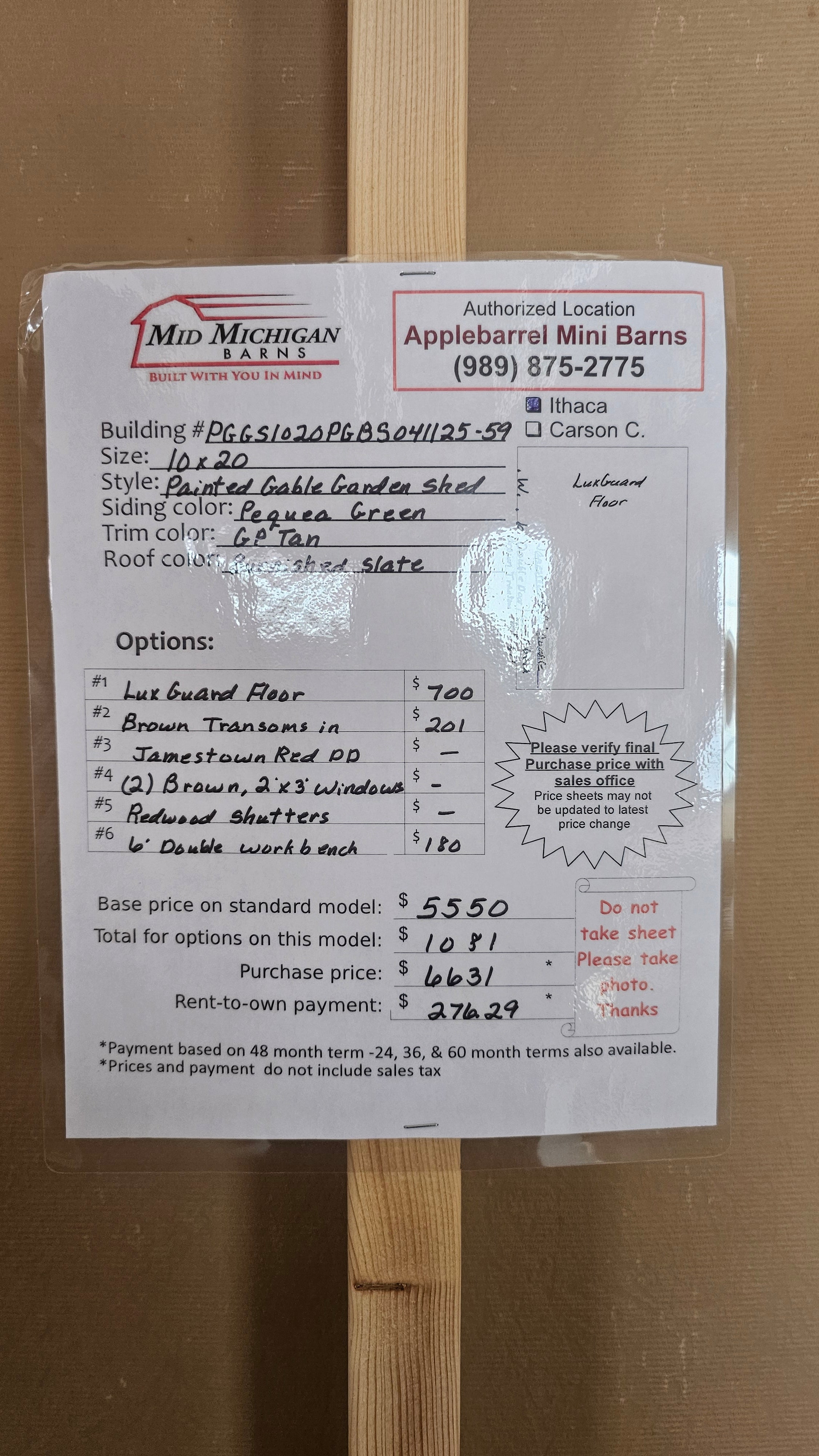 Painted Gable Garden Shed 10x20