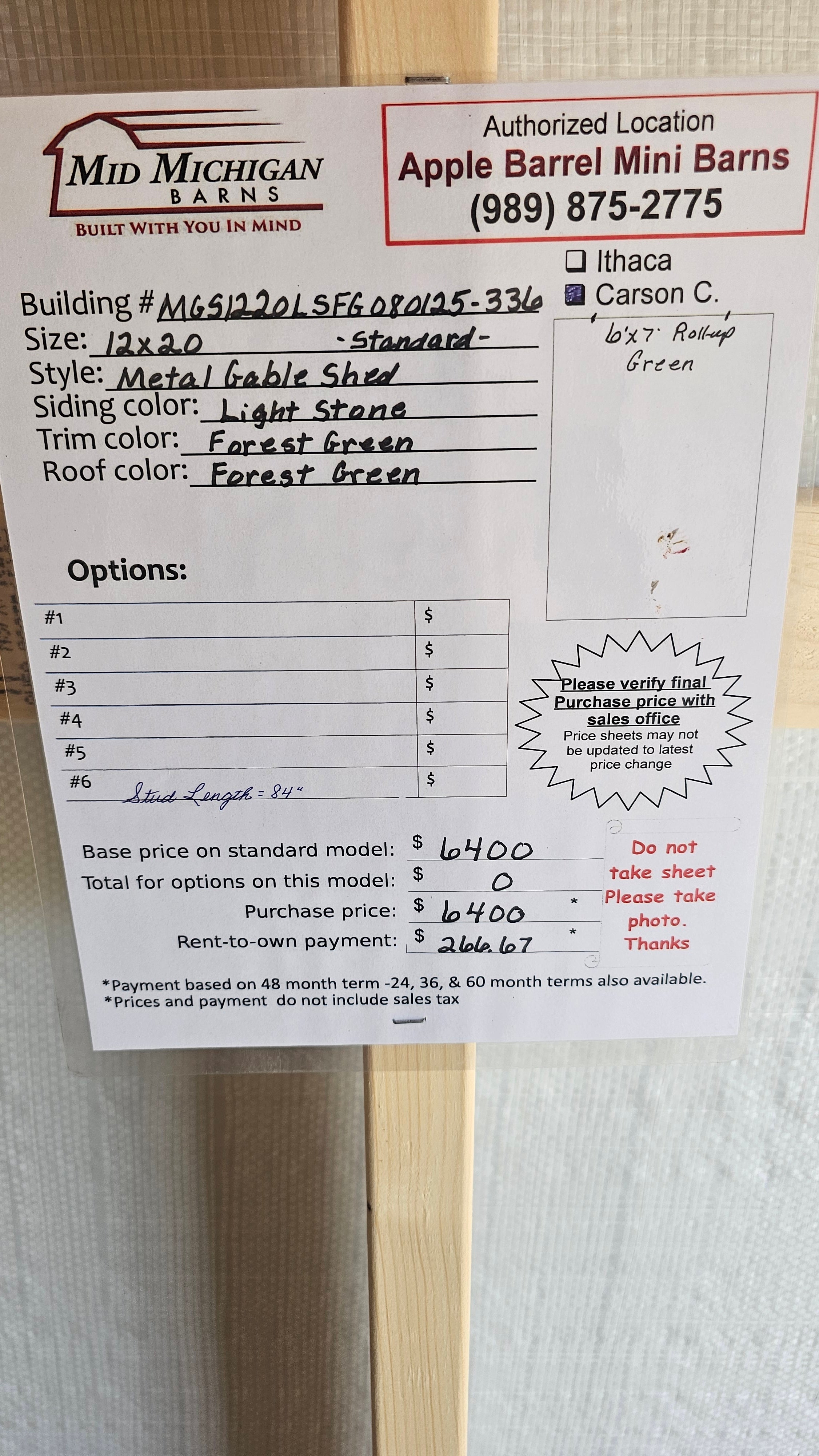 10x20 Metal Gable Shed