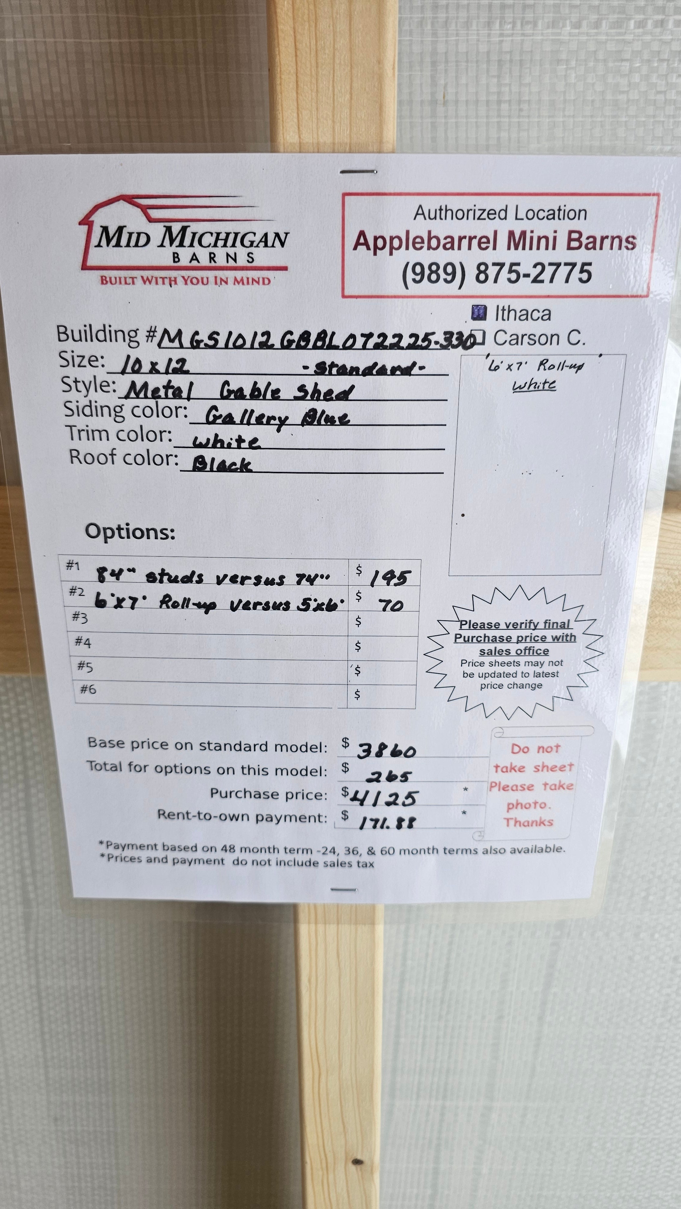 Metal Gable Shed 10x12