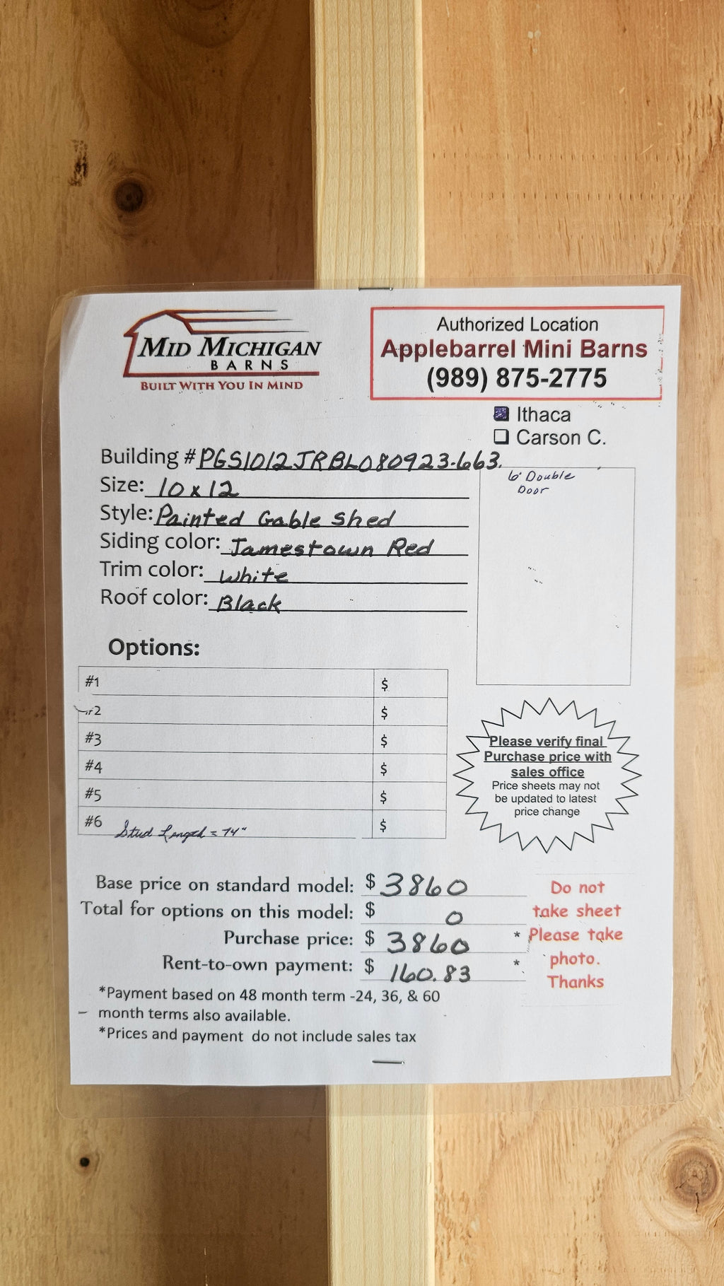 10x12 Painted Gable Shed