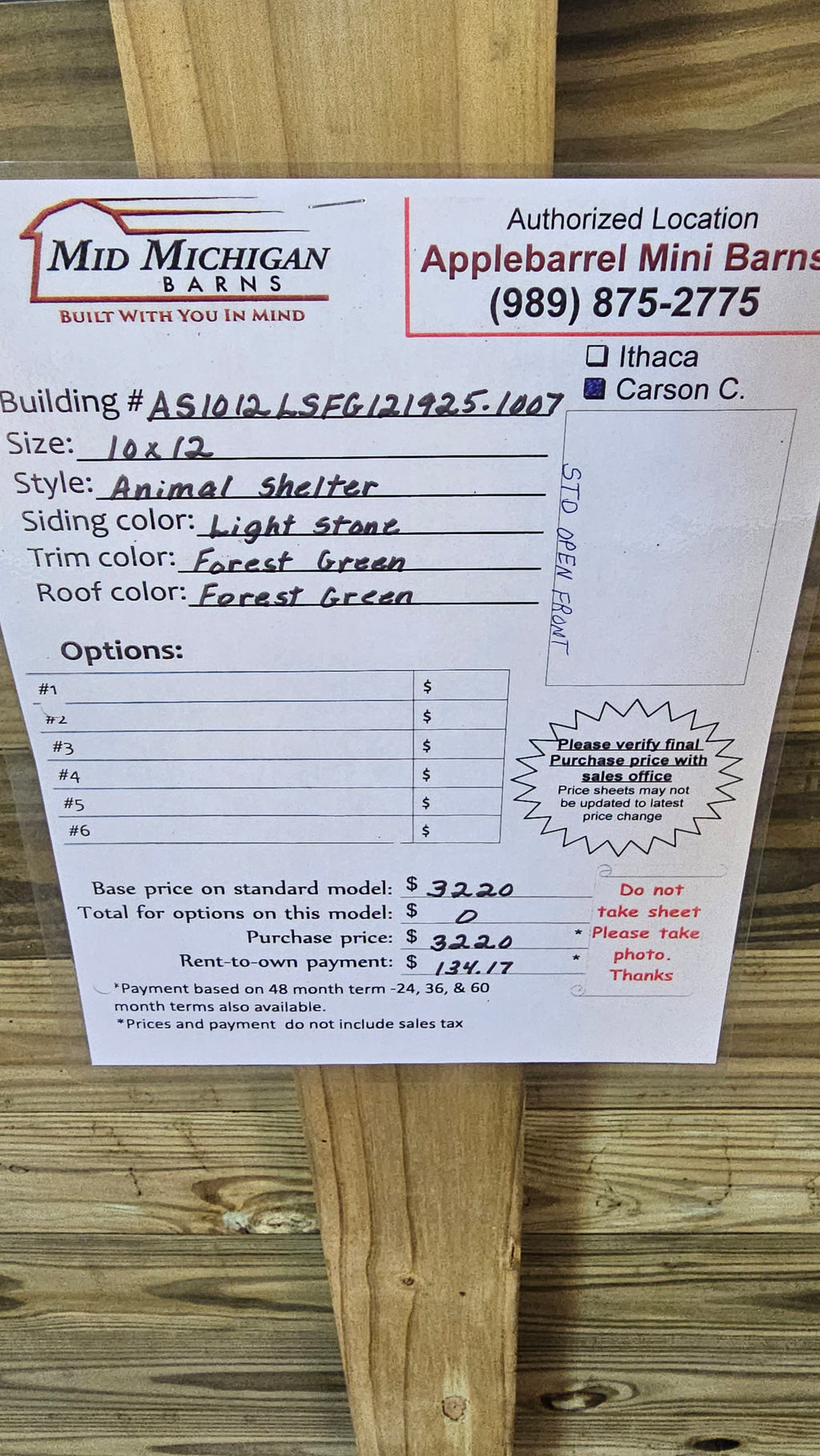 10x12 Animal shelter