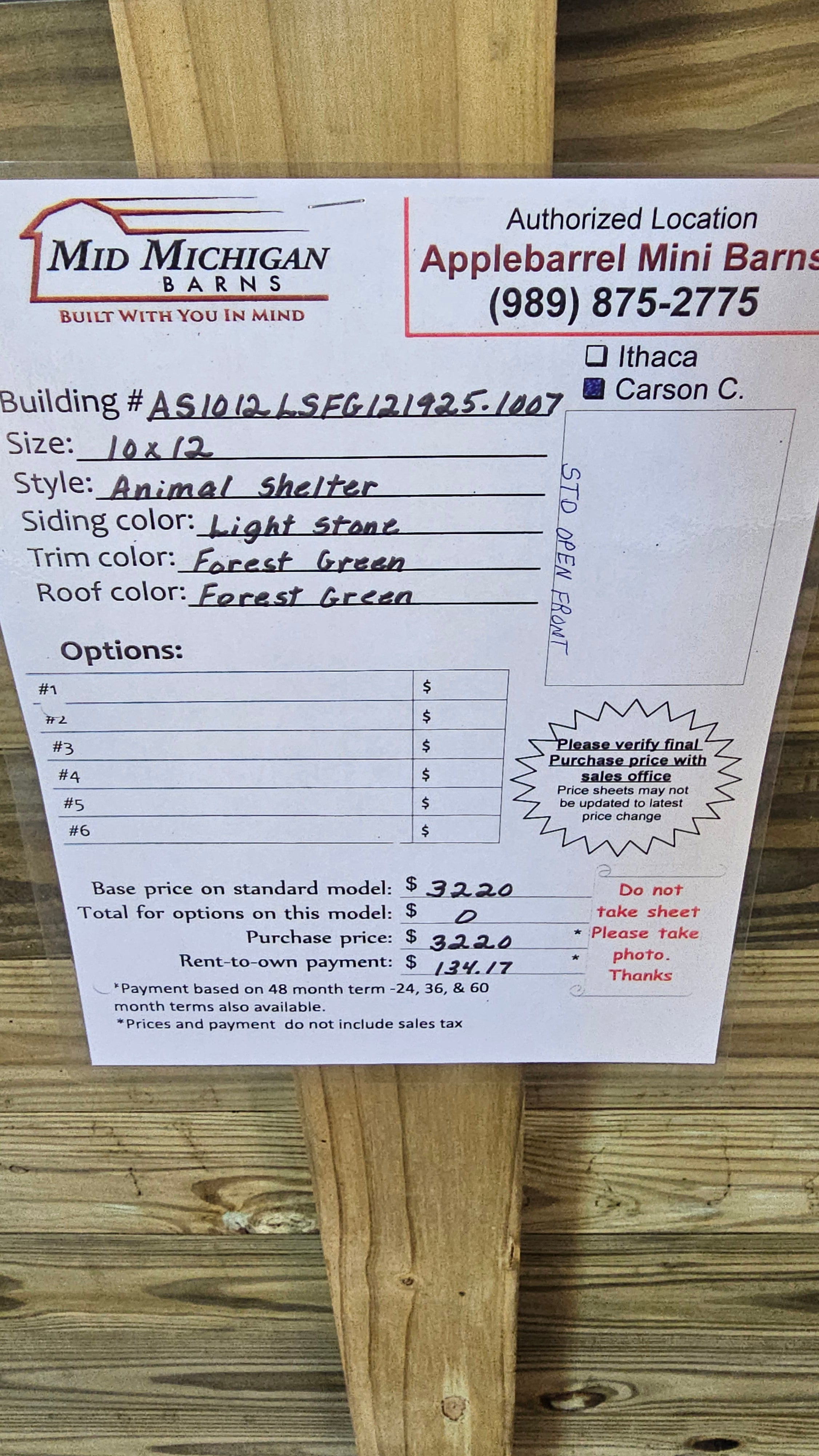 10x12 Animal shelter