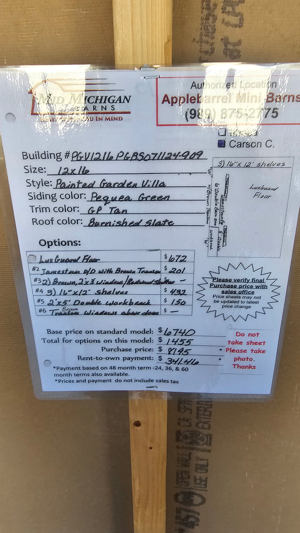 12x16 Painted Garden Villa