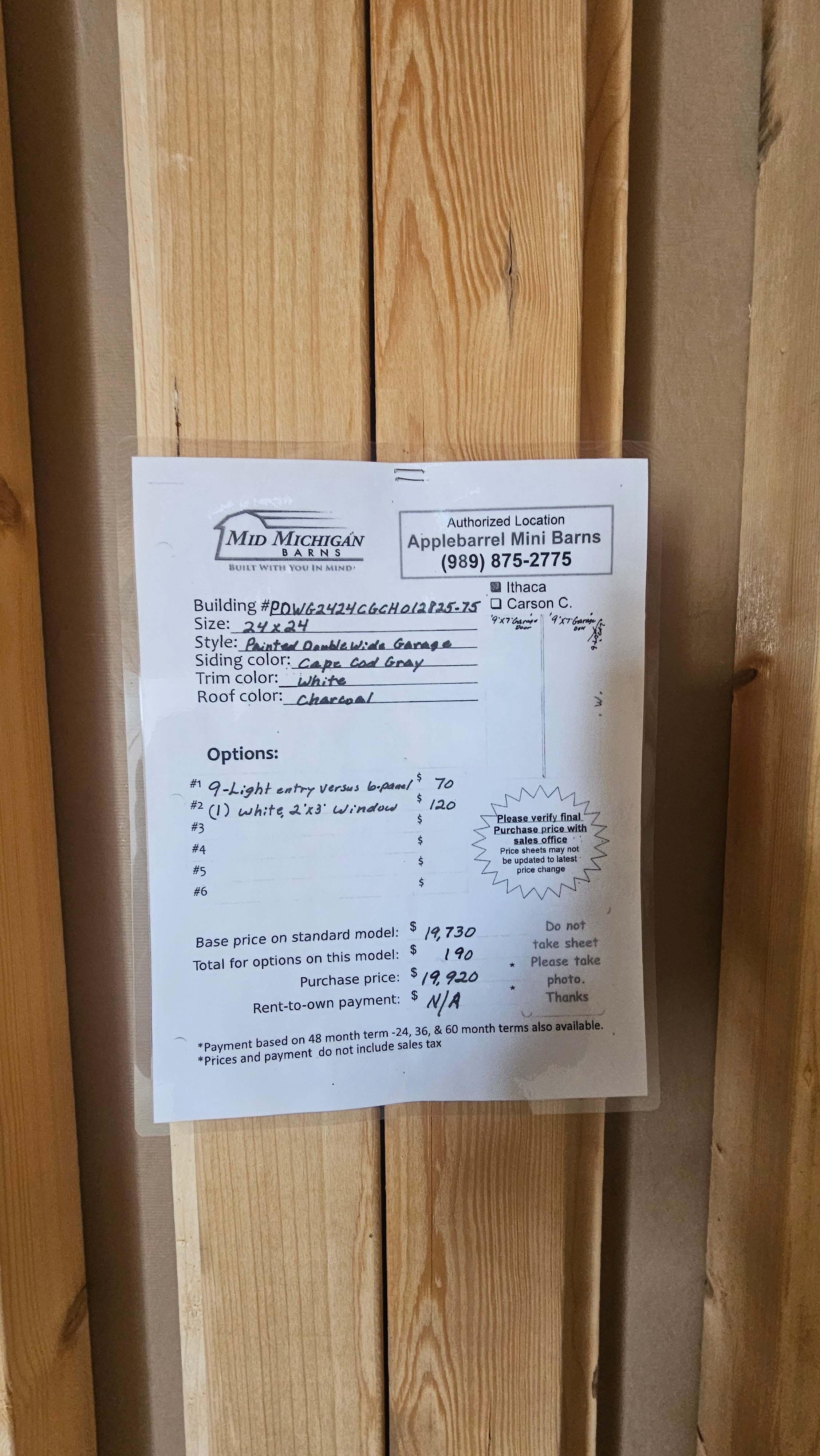 Painted Doublewide Garage 24x24